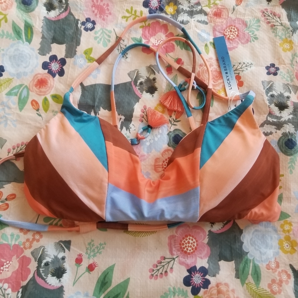 COPY - Lucky Brand Bikini top orange brown